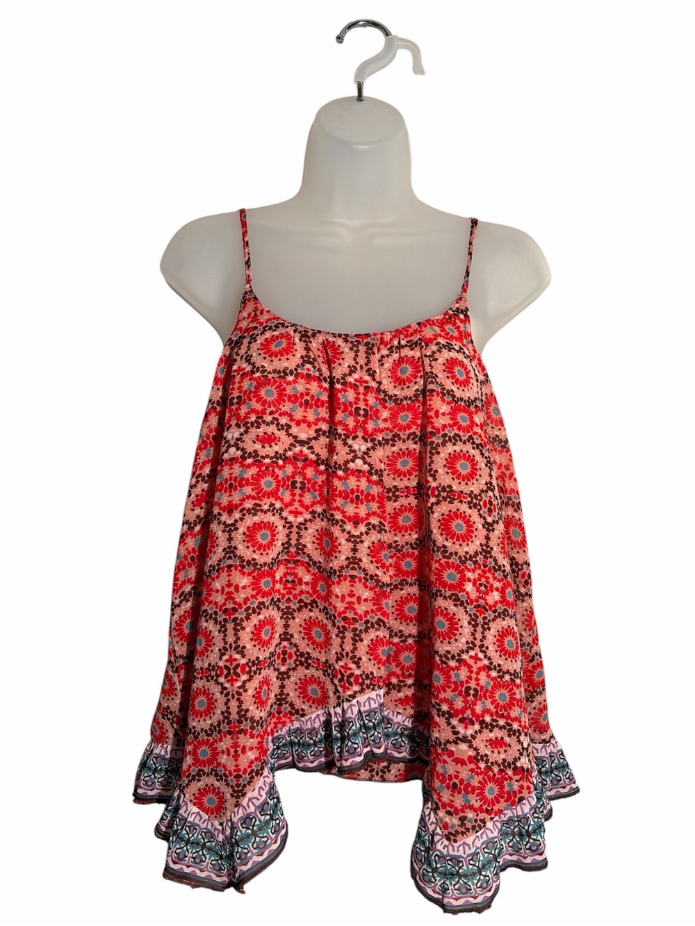 Patrons of Peace Red Floral Print Spaghetti Strap Camisole
